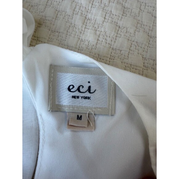 Eci New York Floral A-Line Dress Tie Back Midi | Ivory | Women's Size Medium‎ - Picture 4 of 11